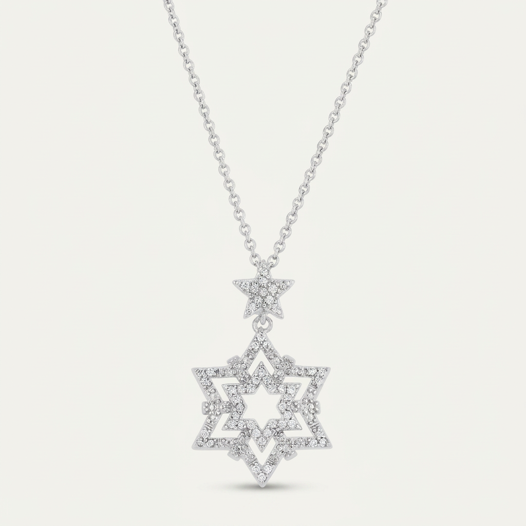 Avera Stella 0.3ct Cubic Zirconia Star Drop Necklace DestGlow