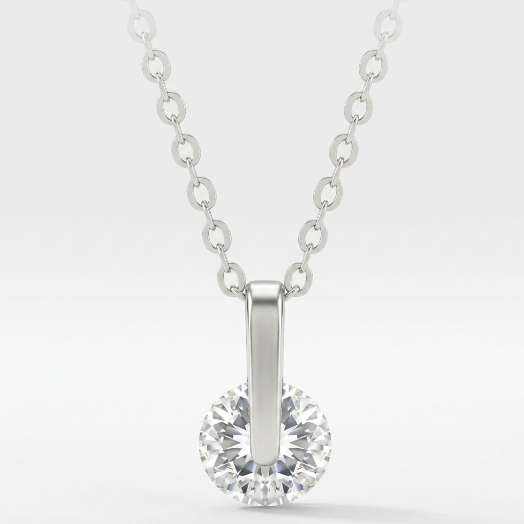 Avera Classic Solitaire Cubic Zirconia Pendant Necklace DestGlow