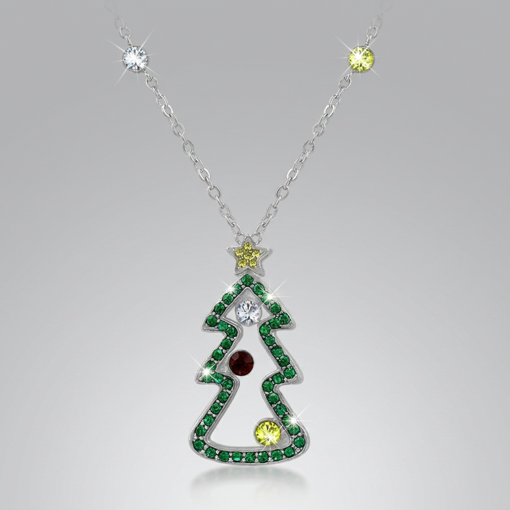 Avera Cubic Zirconia Christmas Pendant Holiday Jewelry