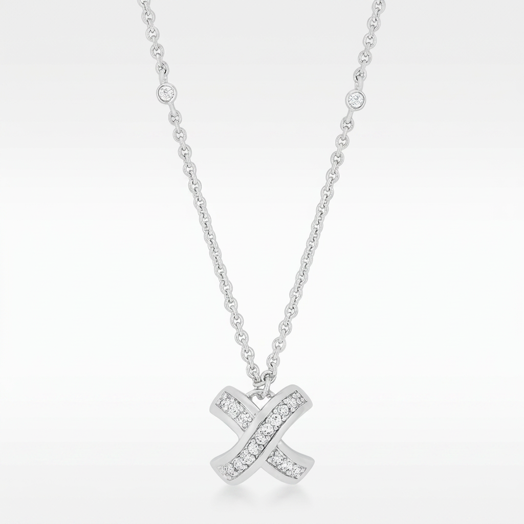 Avera Timeless Pave Necklace In Sterling Silver
