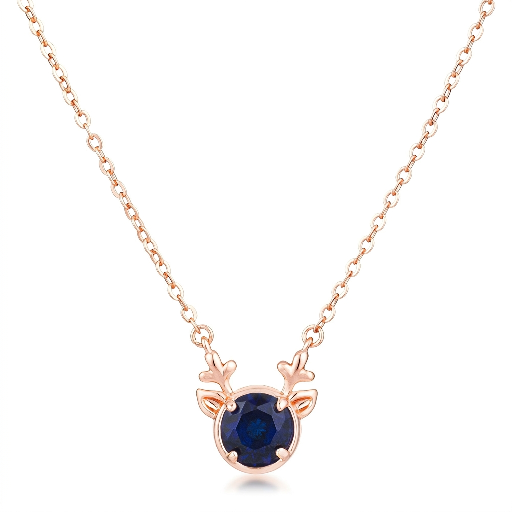 Avera Reversible Cubic Zirconia Reindeer Pendant Necklace DestGlow