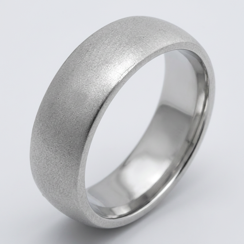 Avera Contemporary Matte Silver Wedding Band