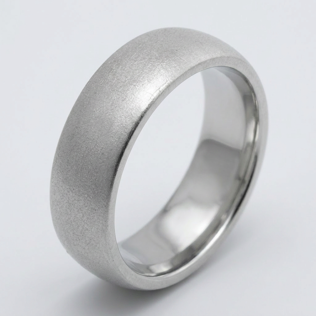 Avera Contemporary Matte Silver Wedding Band