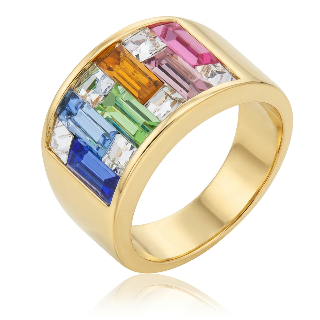 Avera Spring Bazaar Ring In Polished Gold Finish