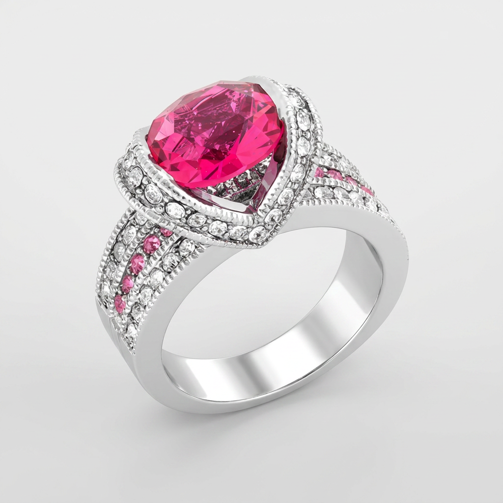 Avera Ovaline Ring in Pink Size 5 Statement Jewelry