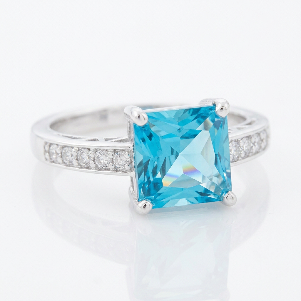 Avera Princess Bella Statement Ring in Turquoise and Aqua DestGlow