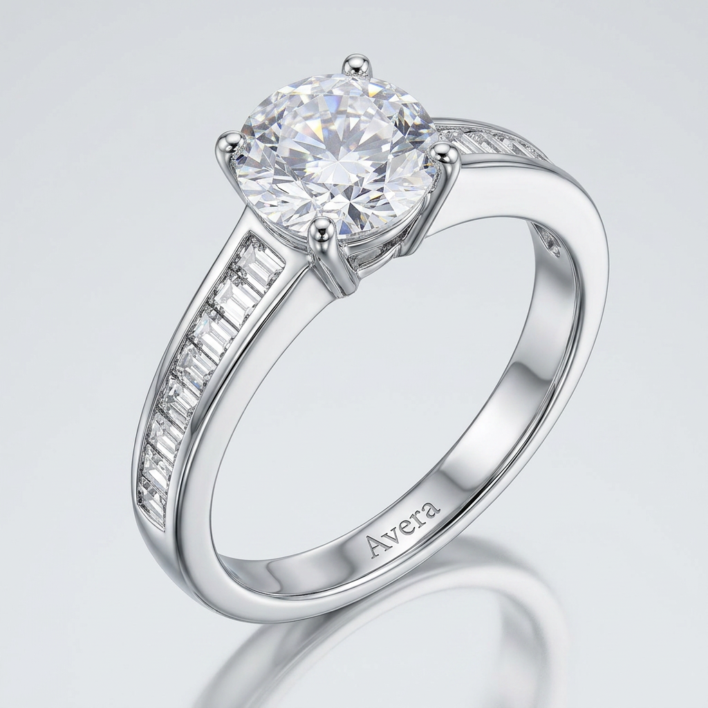 Avera Radiant Brilliance Cubic Zircon Engagement Ring 5 / Silver