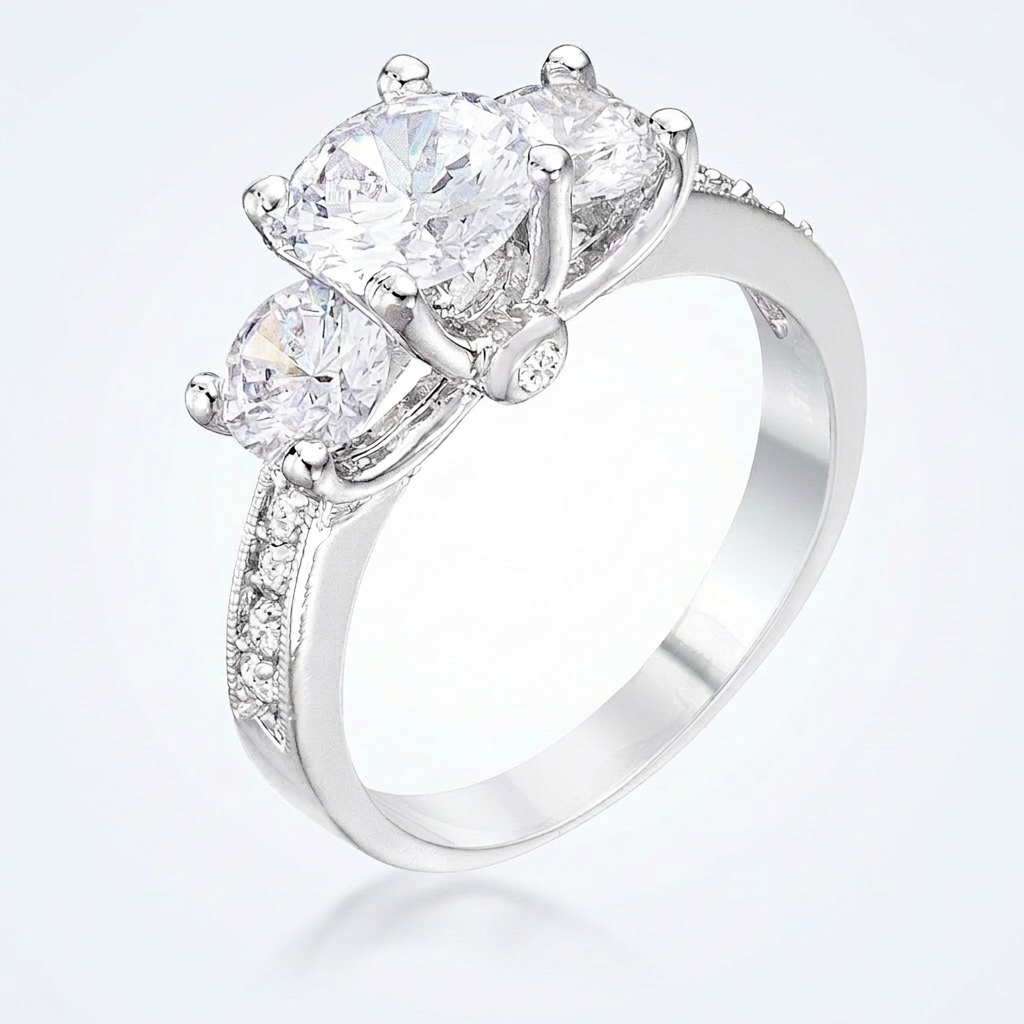 Avera Elizabeth Engagement Ring In Sterling Silver
