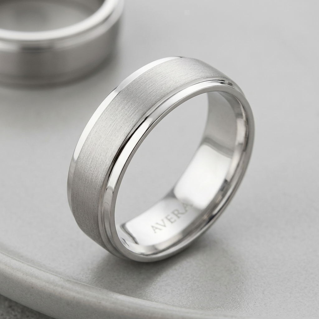 Avera Classic Matte 6 MM Wedding Band in Silver DestGlow