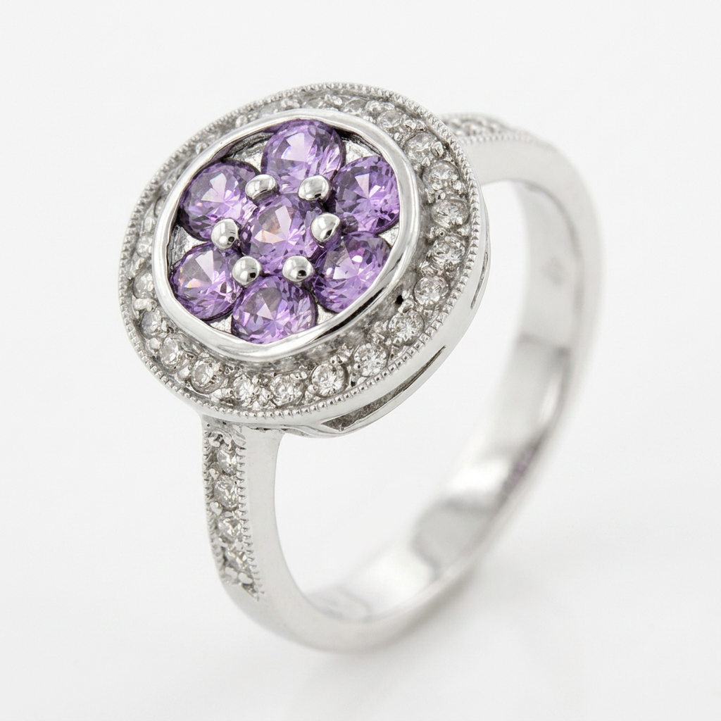 Avera Amethyst Lily Ring in Light Pastel Purple Floral Design DestGlow