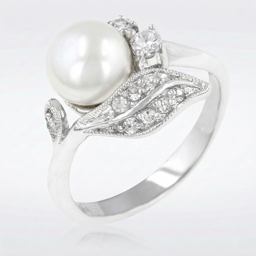 Avera Fleur Pearl Ring In Sterling Silver