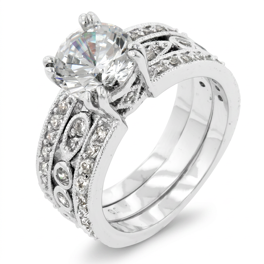 Avera Eleanor Engagement Ring In Sterling Silver