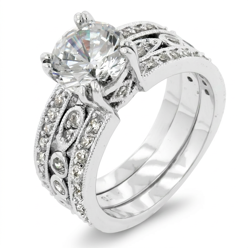 Avera Eleanor Engagement Ring In Sterling Silver