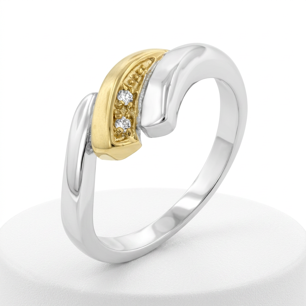 Avera Two-Tone Swirl Ring in Multi-Metal Finish