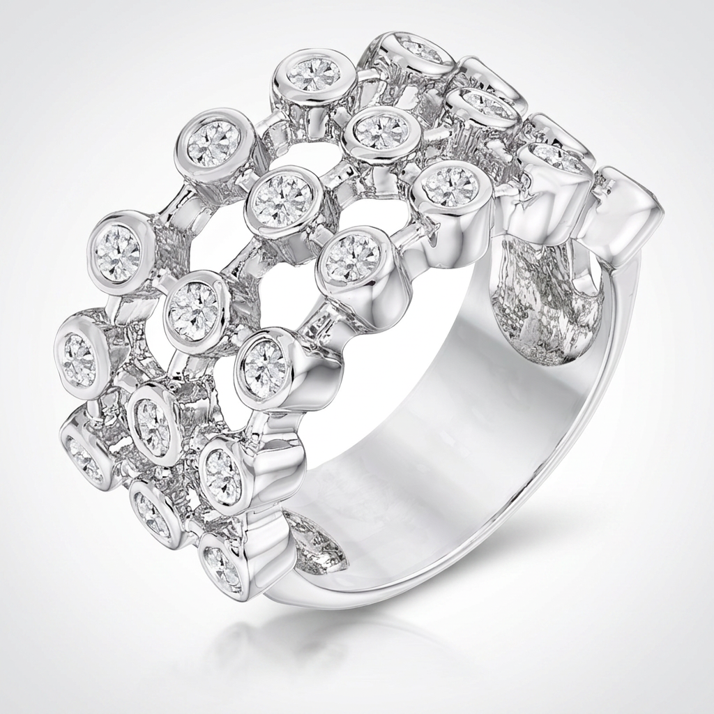 Avera Tie Contemporary Ring In Polished Sterling Silver
