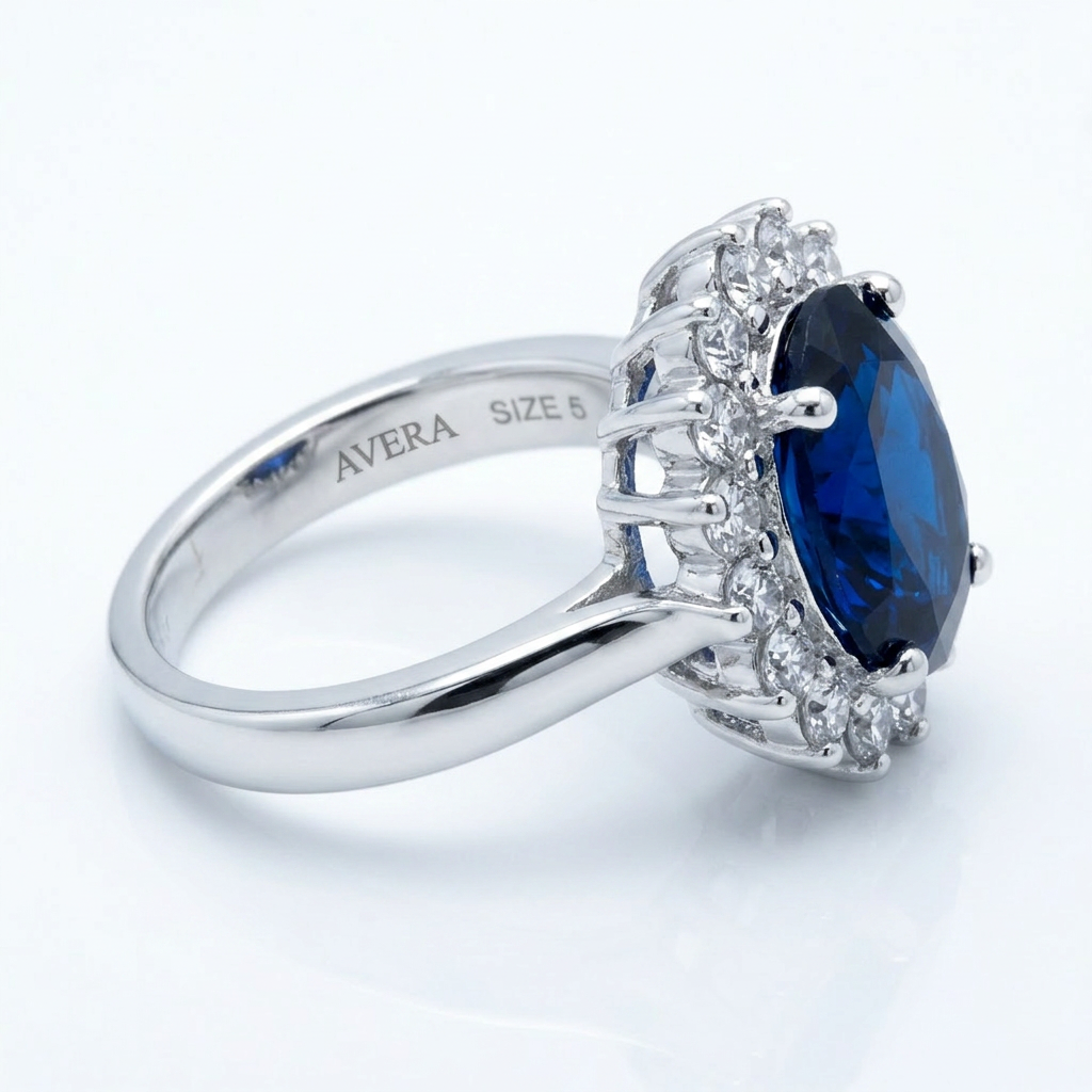 Avera Royal Ring in Dark Blue Size 5 Statement Jewelry