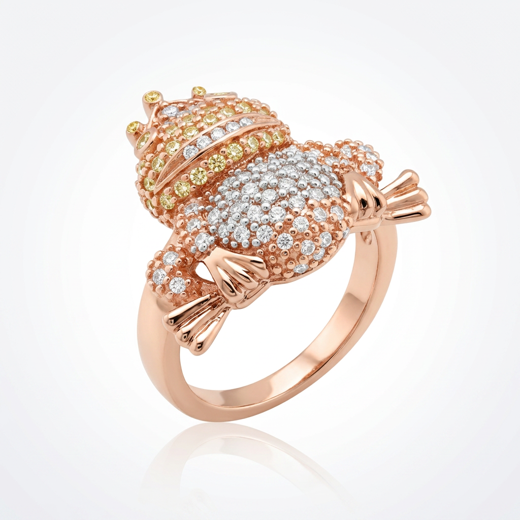 Avera Cubic Zirconia Frog Prince Eternity Ring Size 5