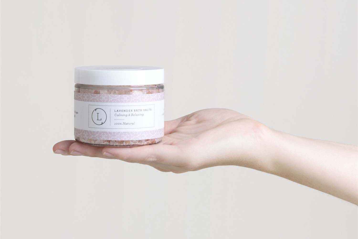 CBD Lavender Natural Bath Salt Soak with CBD. Made with Dead sea, Epsom and Himalayan salts