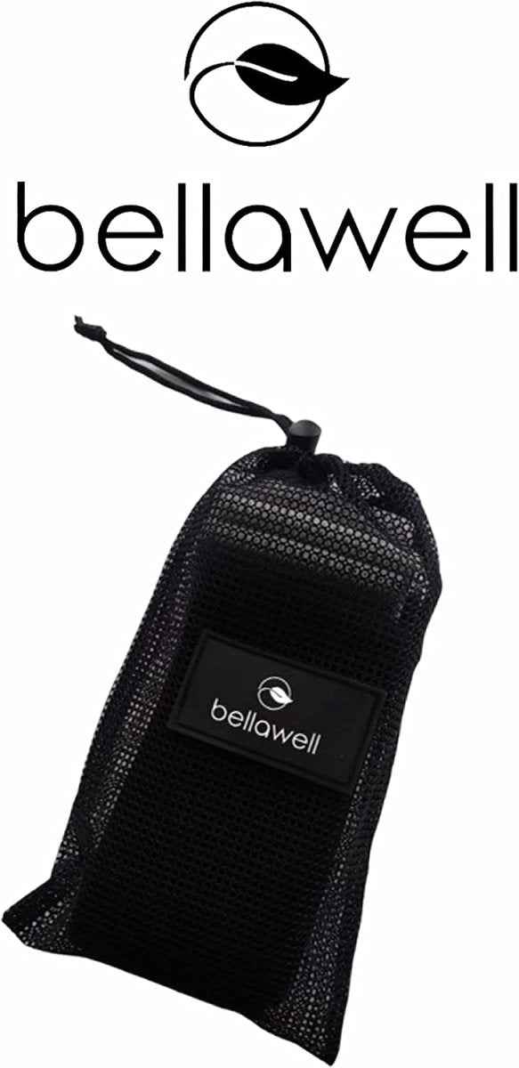 Long Resistance Bands 3 Strengths Purple, Pink and Green by Bellawell Health
