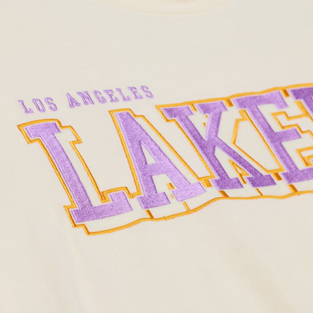 Mitchell & Ness Lakers Long Sleeve - Cream by Denim Exchange