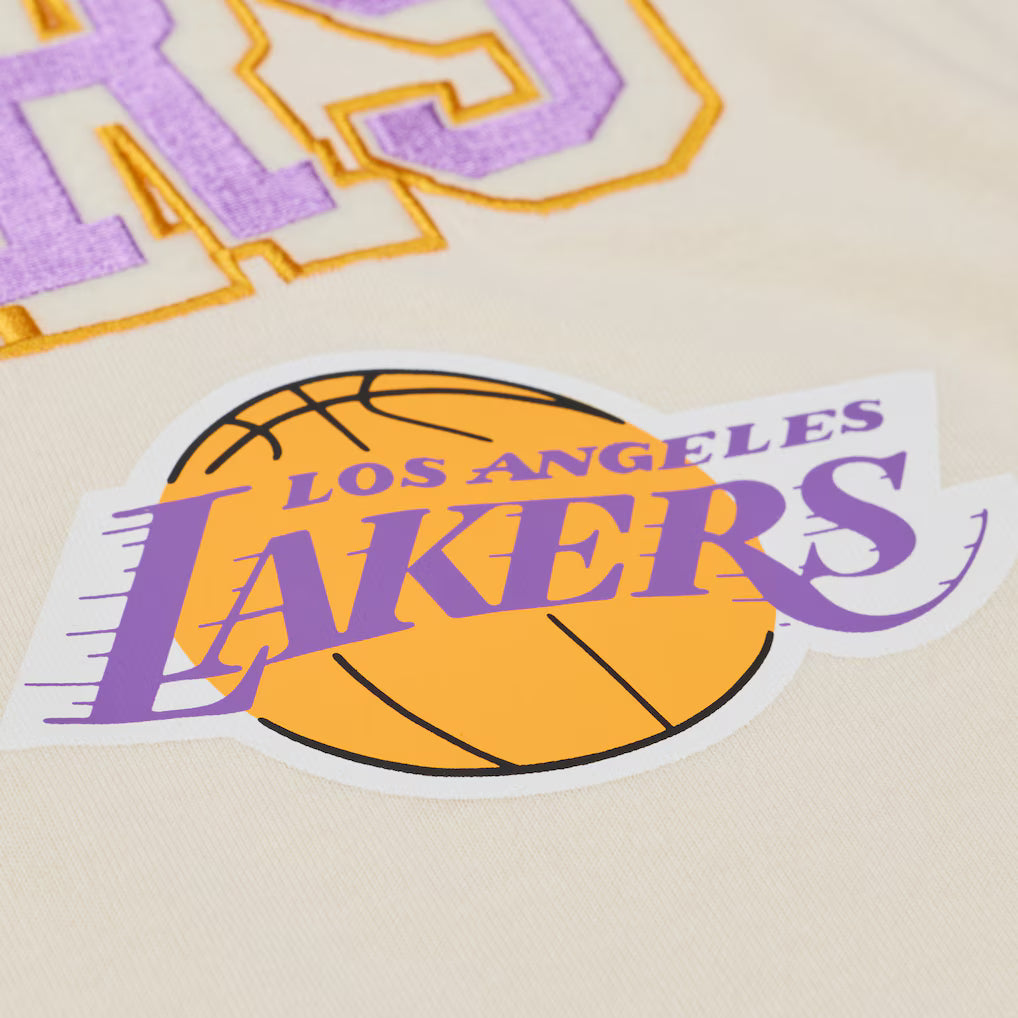 Mitchell & Ness Lakers Long Sleeve - Cream by Denim Exchange