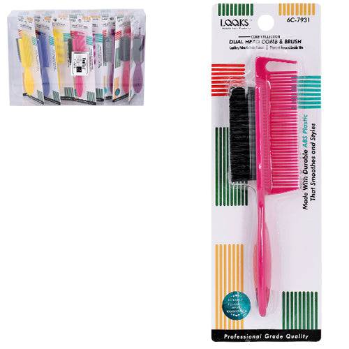 LQQKS Dual Head Comb & Brush ABS