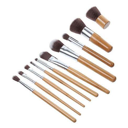 Lucky Beauty 11-Piece Bamboo Makeup Brush Set - Vegan & Eco-Friendly - DestGlow