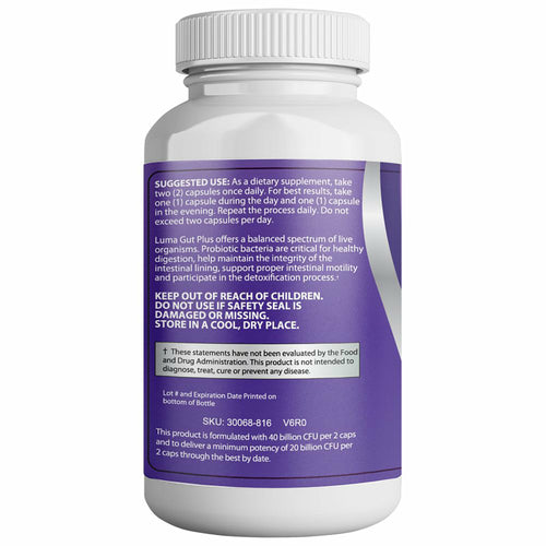 Luma Gut Plus Probiotics - Digestive Health Supplement for Men & Women