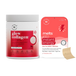 Wellbeing Nutrition Glow Korean Marine Collagen Peptides & Melts Instant Energy Oral Strips Combo
