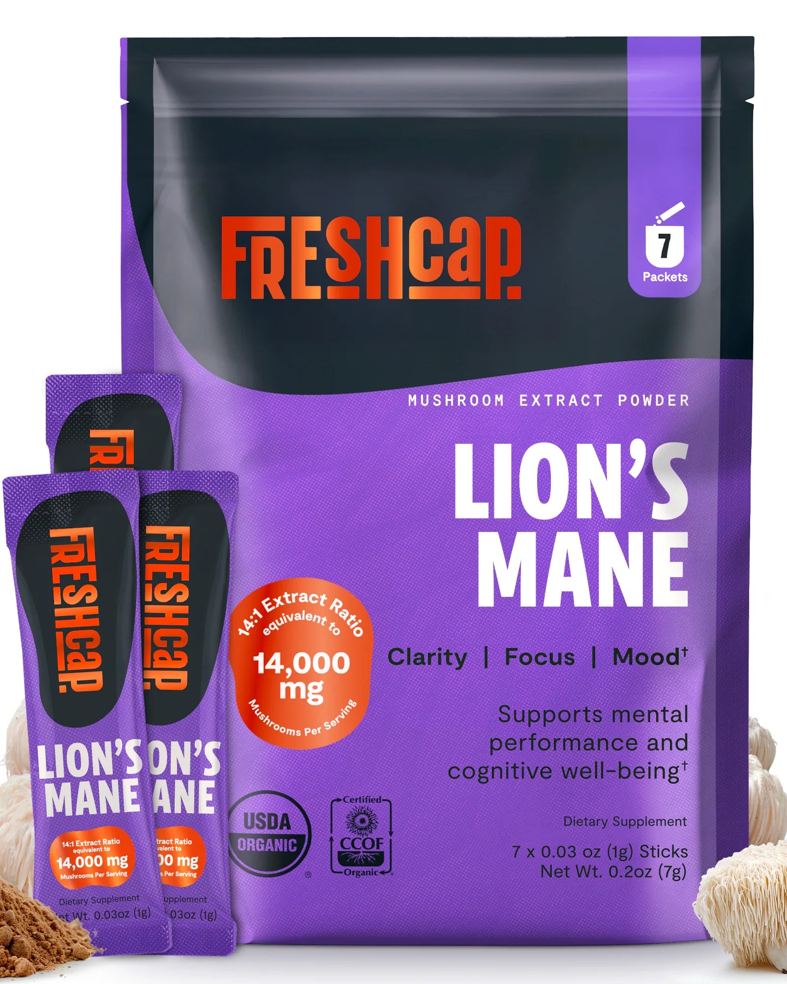 Organic Lion’s Mane Mushroom Powder by FreshCap Mushrooms