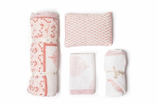 Going Home Newborn Bed + Bath Gift Set - 4-Piece Handmade Baby Gift
