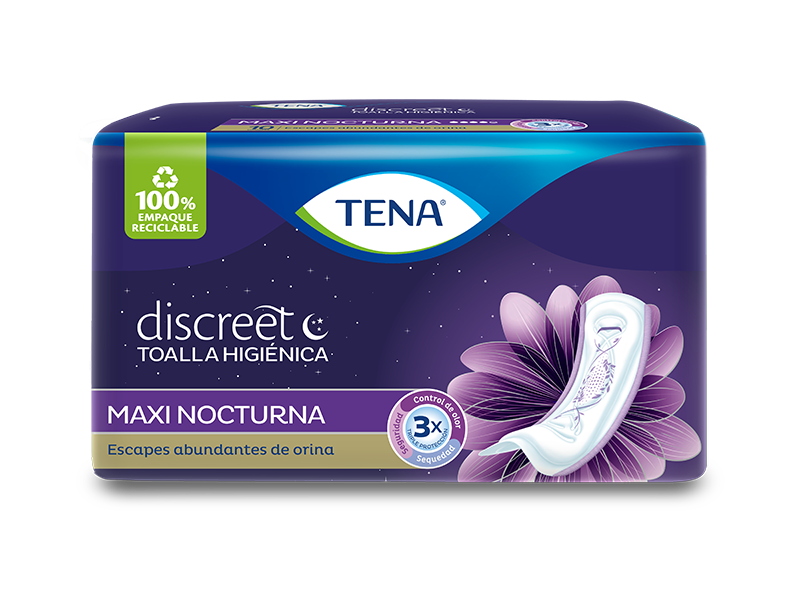 Tena Women Discreet Maxi Mayor Protección y Descanso (10ct) DestGlow