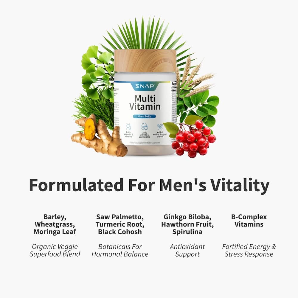 Daily Multivitamin for Men by Snap Supplements