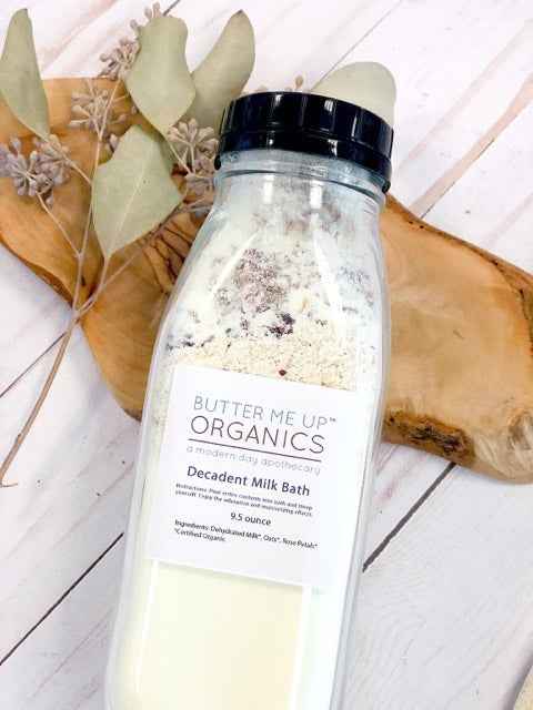 Decadent Milk Bath- Rose Petal and Oat Soak by Butter Me Up Organics