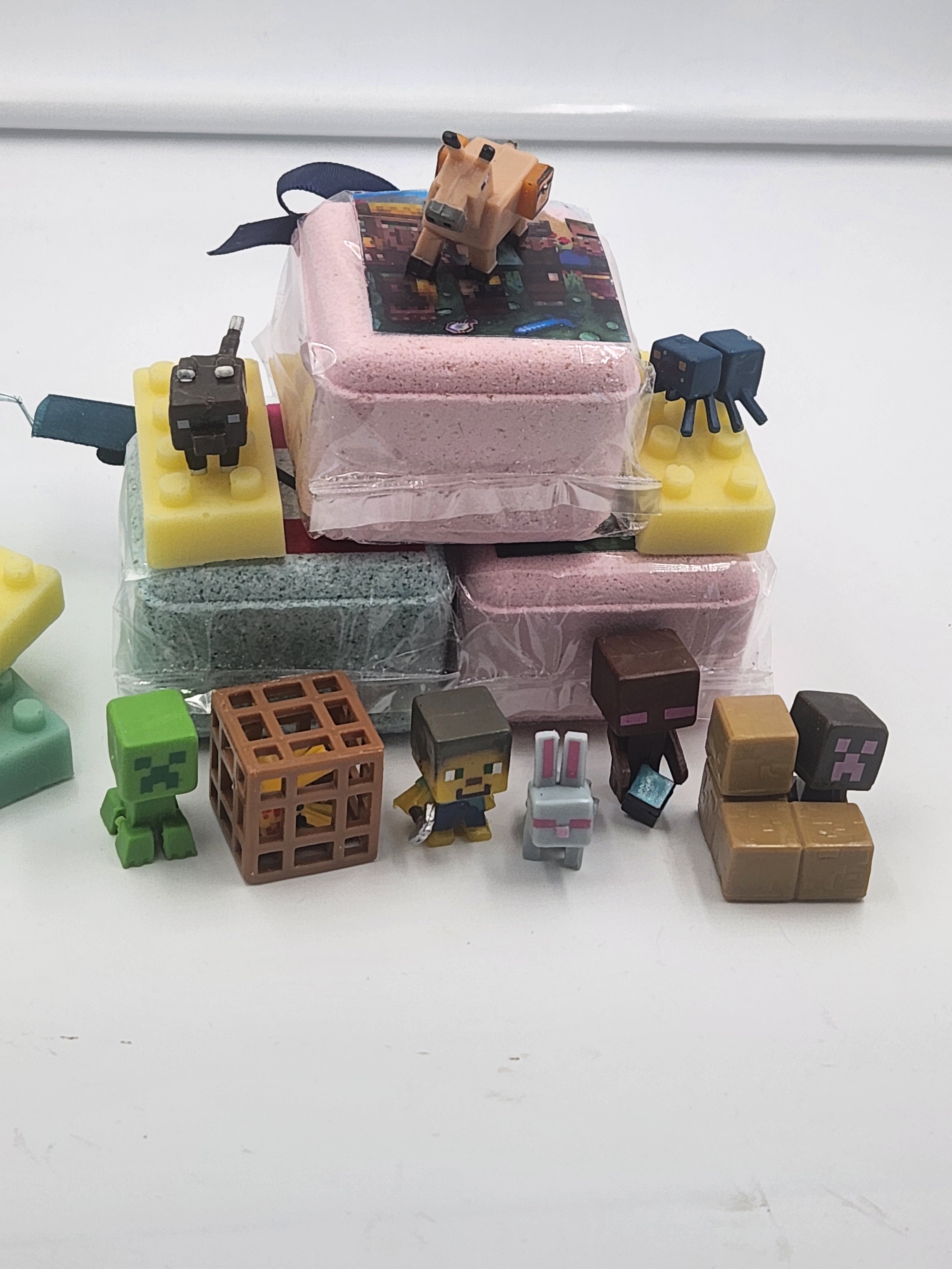 Bath Bombs for Kids with MineCrafter Toys Inside - BANG - BOOM - TNT - MADE in US, Natural Ingredients (6 Count) Pack of 1 by Spa Pure