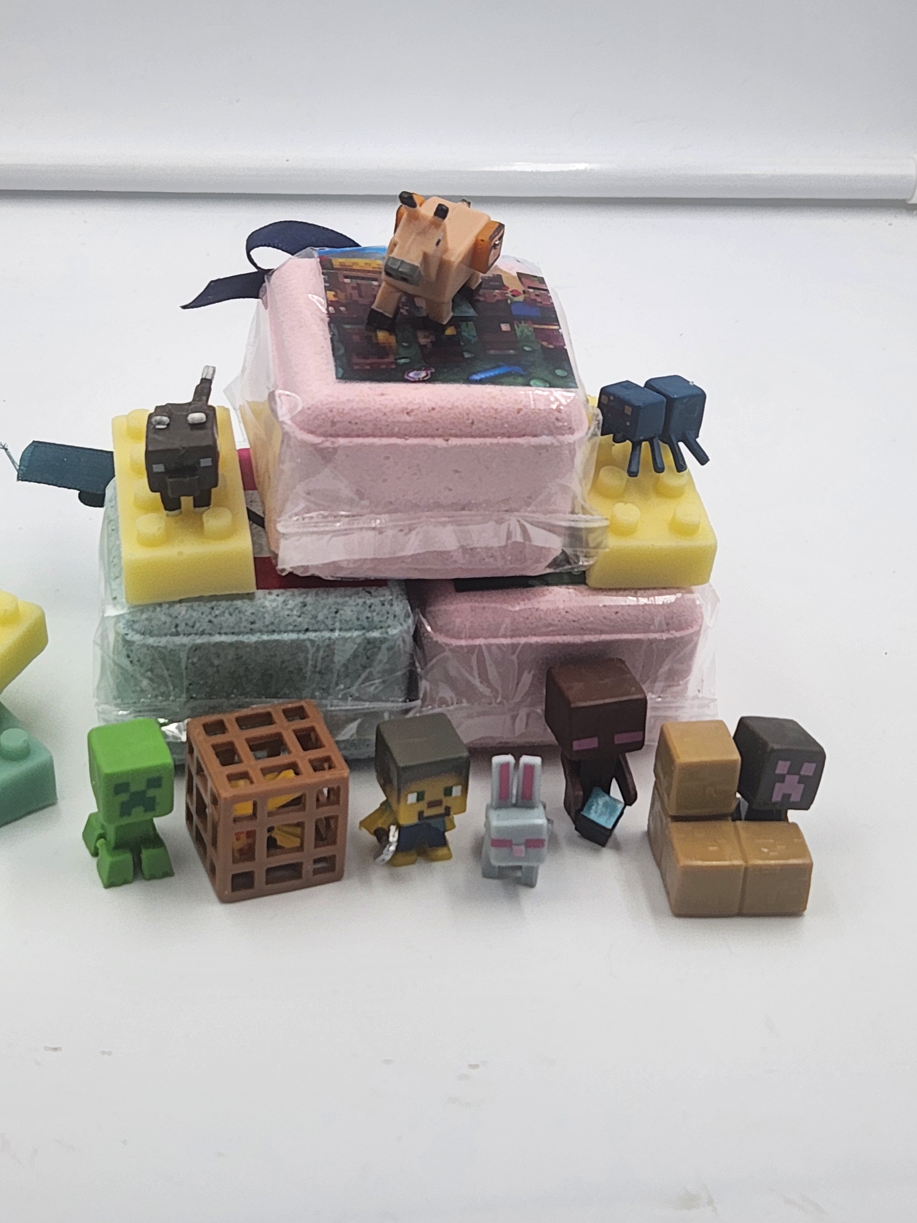 Bath Bombs for Kids with MineCrafter Toys Inside - BANG - BOOM - TNT - MADE in US, Natural Ingredients (6 Count) Pack of 1 by Spa Pure
