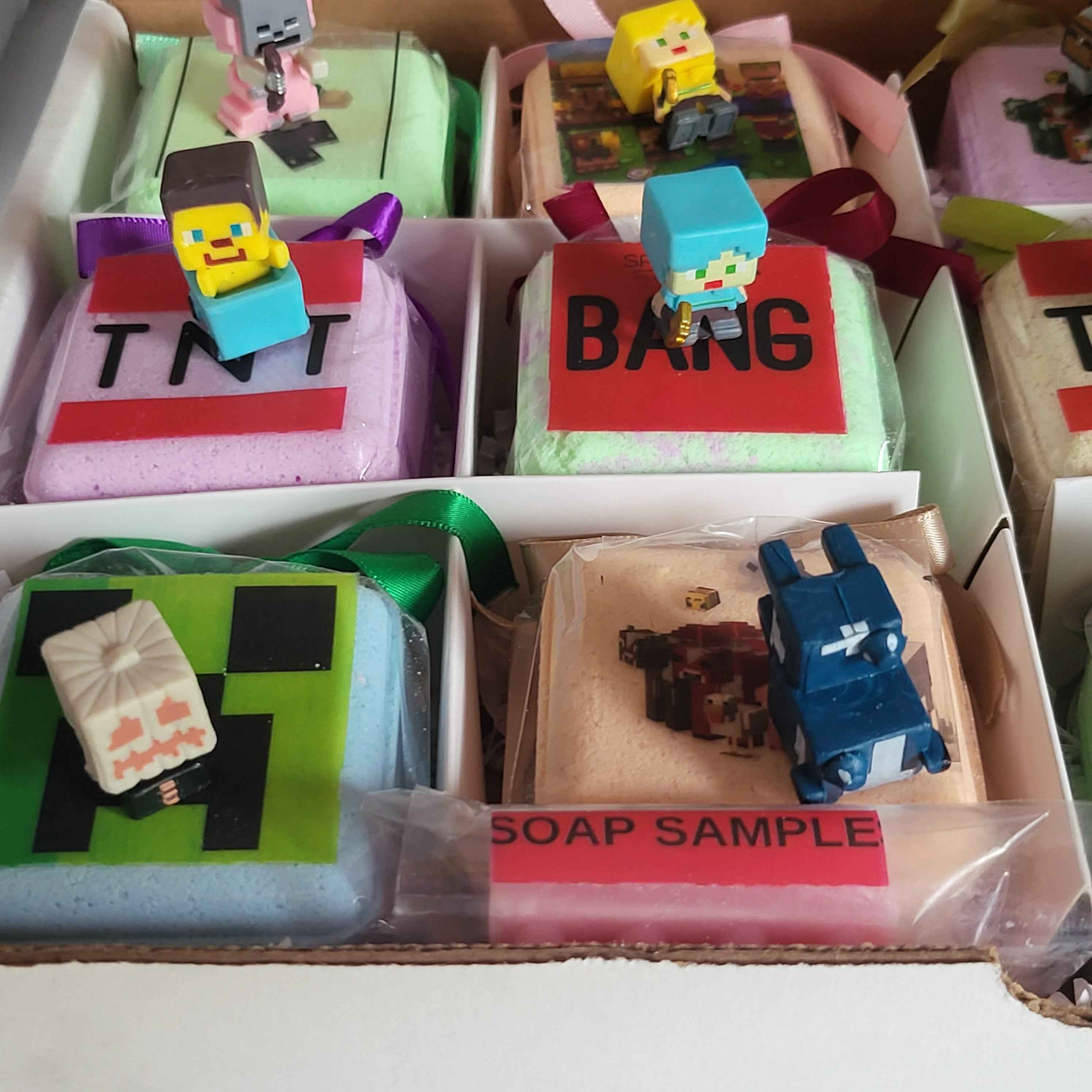 Bath Bombs for Kids with MineCrafter Toys Inside - BANG - BOOM - TNT - MADE in US, Natural Ingredients (12 Count) Pack of 1 by Spa Pure
