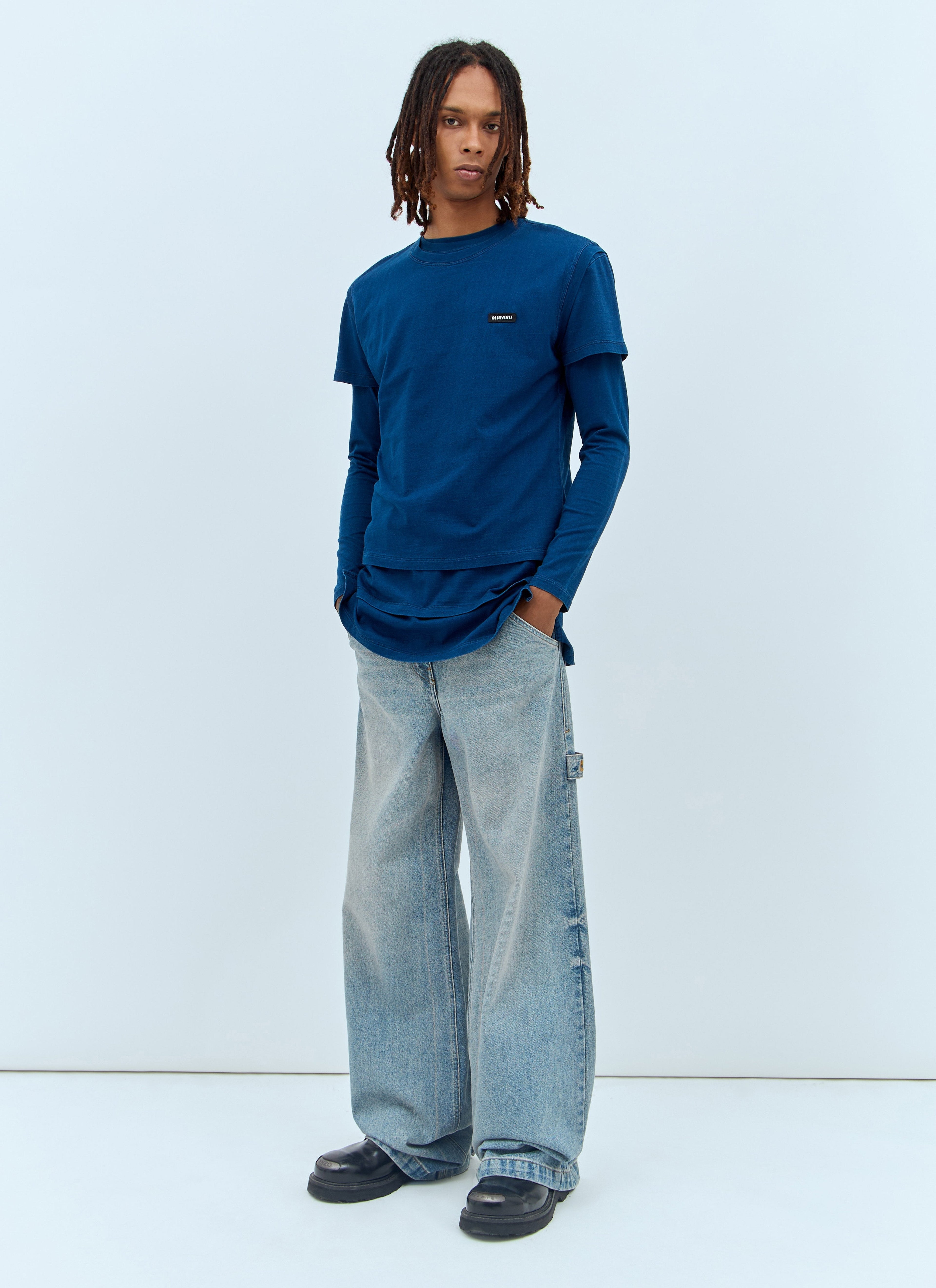 Miu Miu Men Set Of Three Logo-Patch T-Shirts by Luosophy