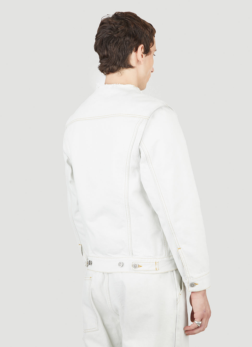 Maison Margiela Men Collarless Denim Jacket by Luosophy