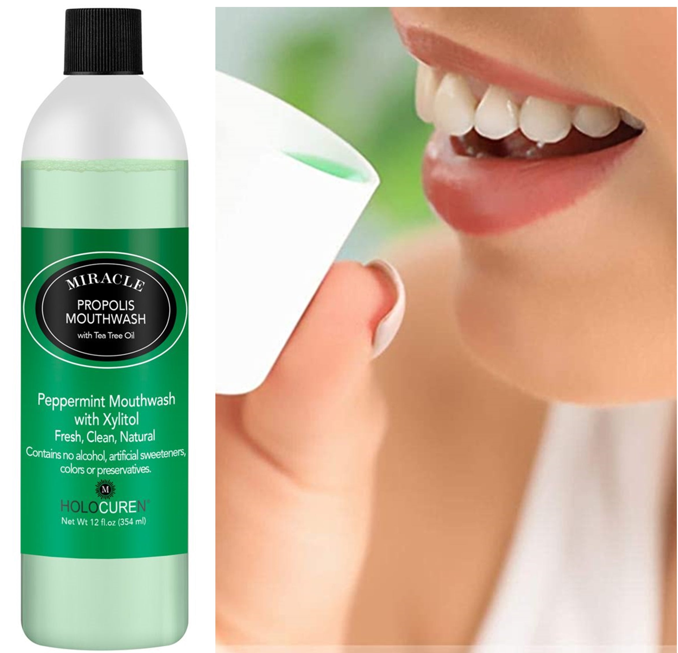 Miracle Propolis Mouth Wash with Natural Propolis & Tea Tree Oil, No Fluoride 12 oz by HOLOCUREN - Official Website