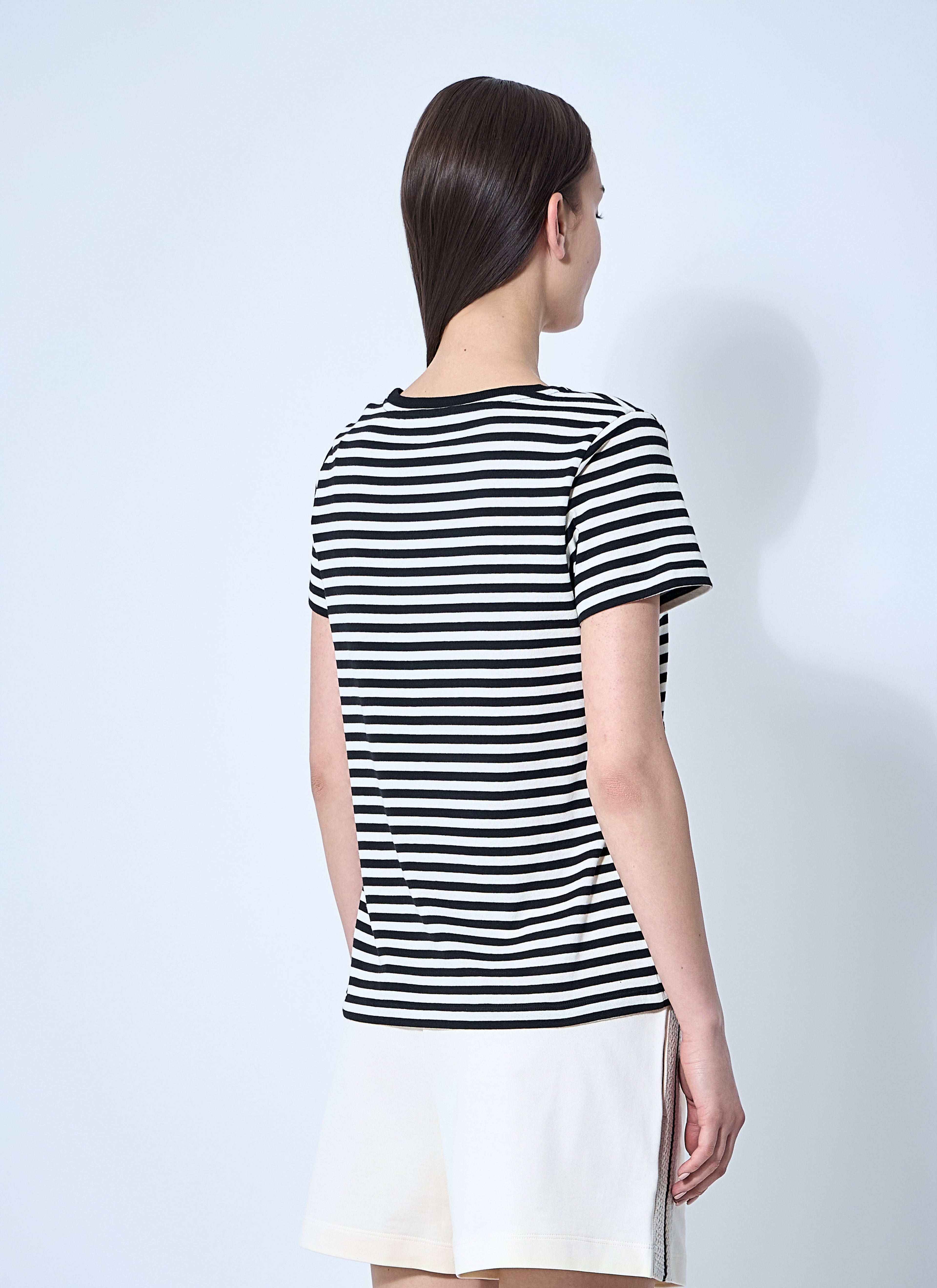 Moncler Women Striped Logo Motif T-Shirt by Luosophy