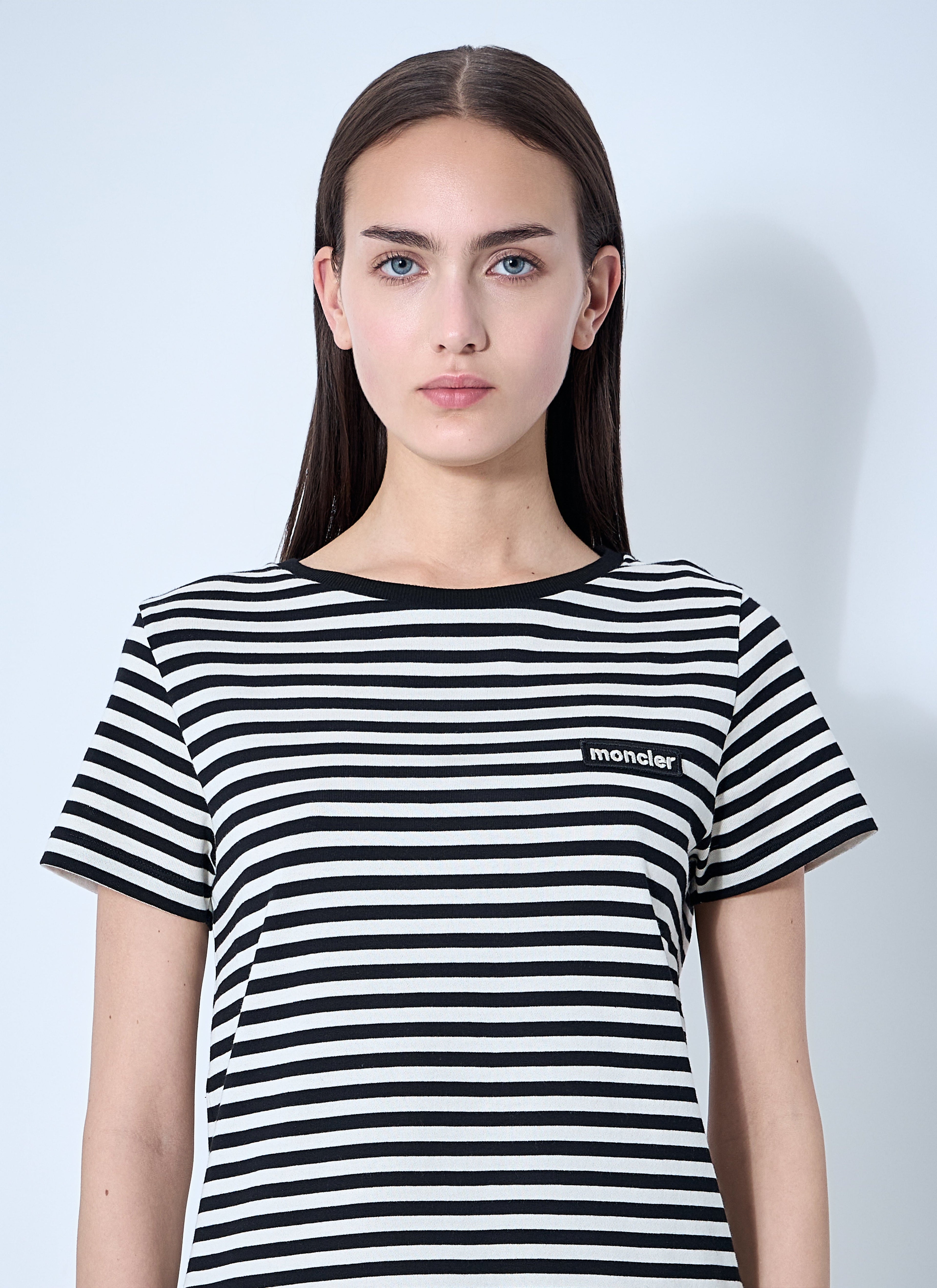Moncler Women Striped Logo Motif T-Shirt by Luosophy