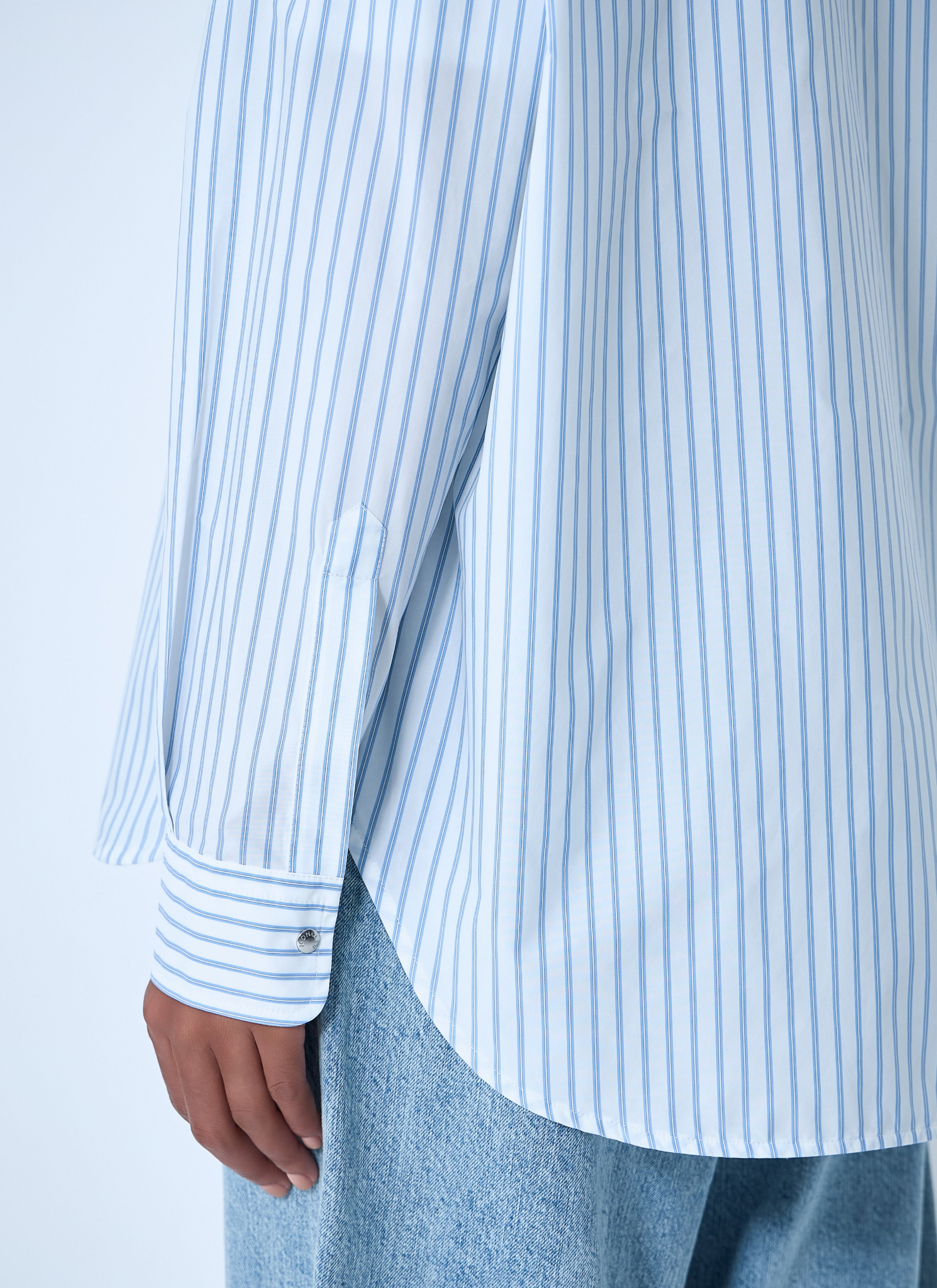Moncler Women Striped Shirt With Logo Patch by Luosophy