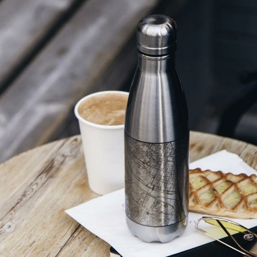 Mount Baker Washington Engraved Topographic Map Insulated Bottle - 17oz Custom Stainless Steel