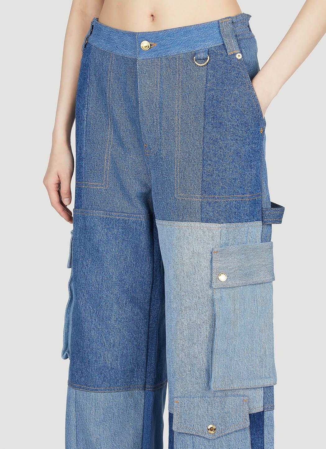 Marine Serre Women Panel Cargo Jeans by Luosophy