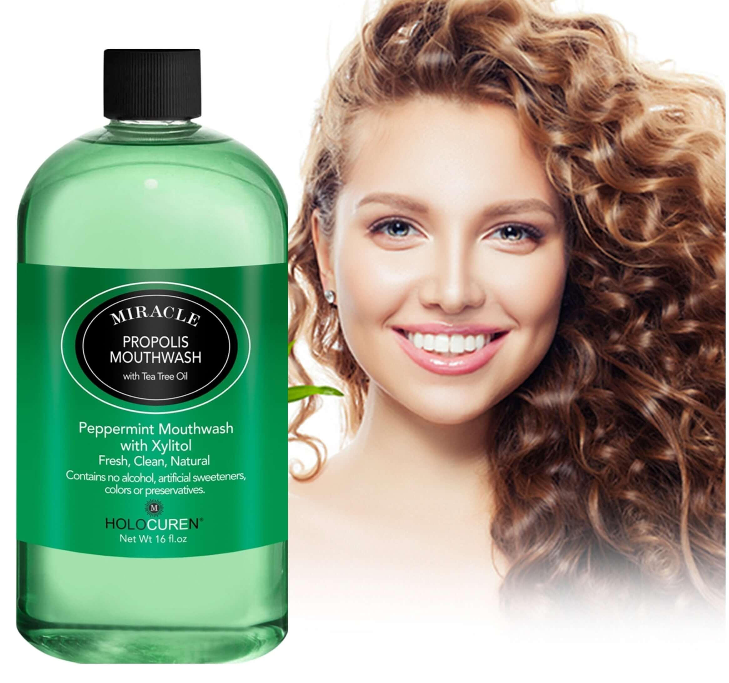 Holocuren Miracle Propolis Mouthwash with Tea Tree Oil – Fluoride-Free, 16 oz by HOLOCUREN - Official Website