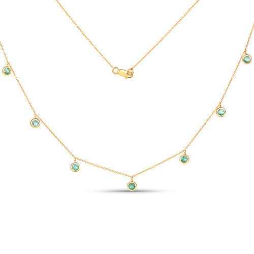 0.90 Carat Genuine Zambian Emerald 10K Yellow Gold Necklace DestGlow