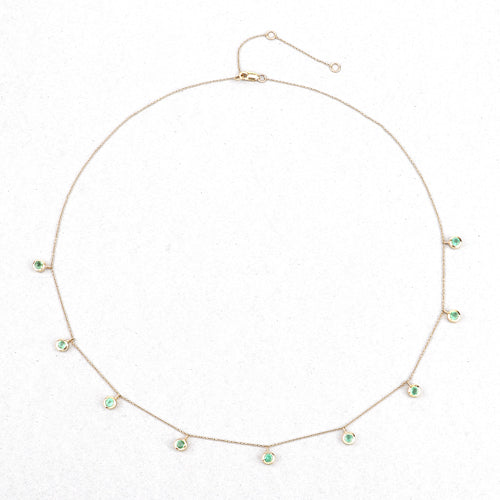 0.90 Carat Genuine Zambian Emerald 10K Yellow Gold Necklace DestGlow