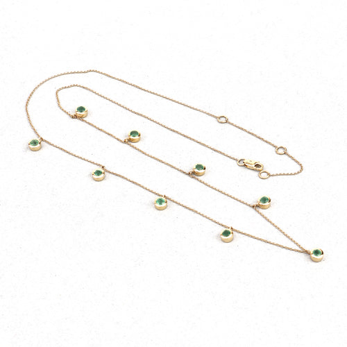 0.90 Carat Genuine Zambian Emerald 10K Yellow Gold Necklace DestGlow