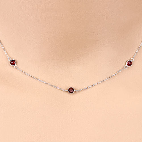 2.10 Carat Genuine Garnet .925 Sterling Silver Necklace by Bids.com